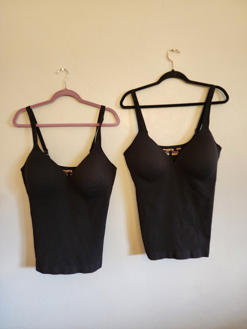 Pack Of 2 Shapermint Black Seamless Sweetheart Camisole with Built-In Shelf Bra - Picture 3 of 7
